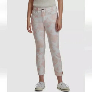 JEN7 by 7 For All Mankind Women's White/Pink Floral Skinny Jeans Pants Size 16